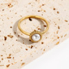 Fashionable advanced sophisticated ring stainless steel from pearl, light luxury style, high-quality style