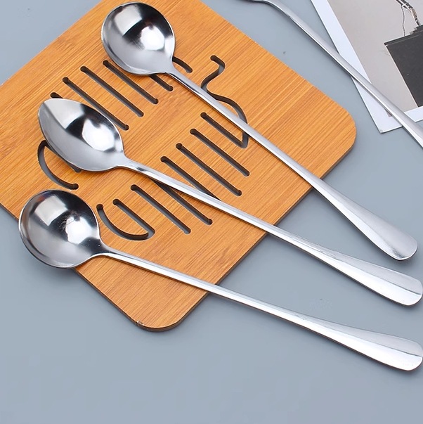 긴 손잡이 스테인리스 숟가락 커피 혼합 숟가락 쌀 숟가락 숟가락 작은 술 가정용 식기 긴 손잡이 숟가락