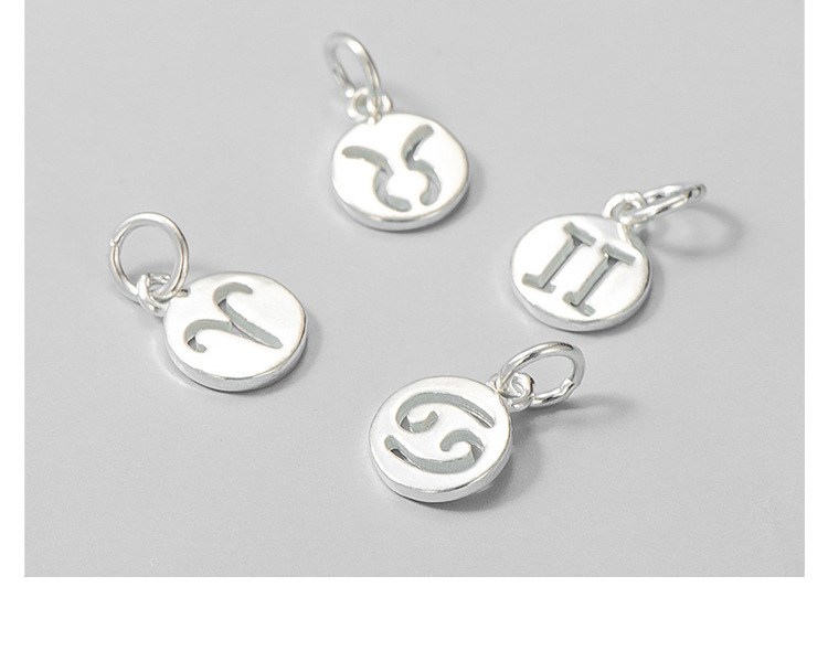 DIY Silver Accessories Classification 1 Piece Quantity 1 Piece 8.2mm Diameter Diameter 9.2mm 925 Sterling Silver Constellation Pendant DIY Silver Accessories
