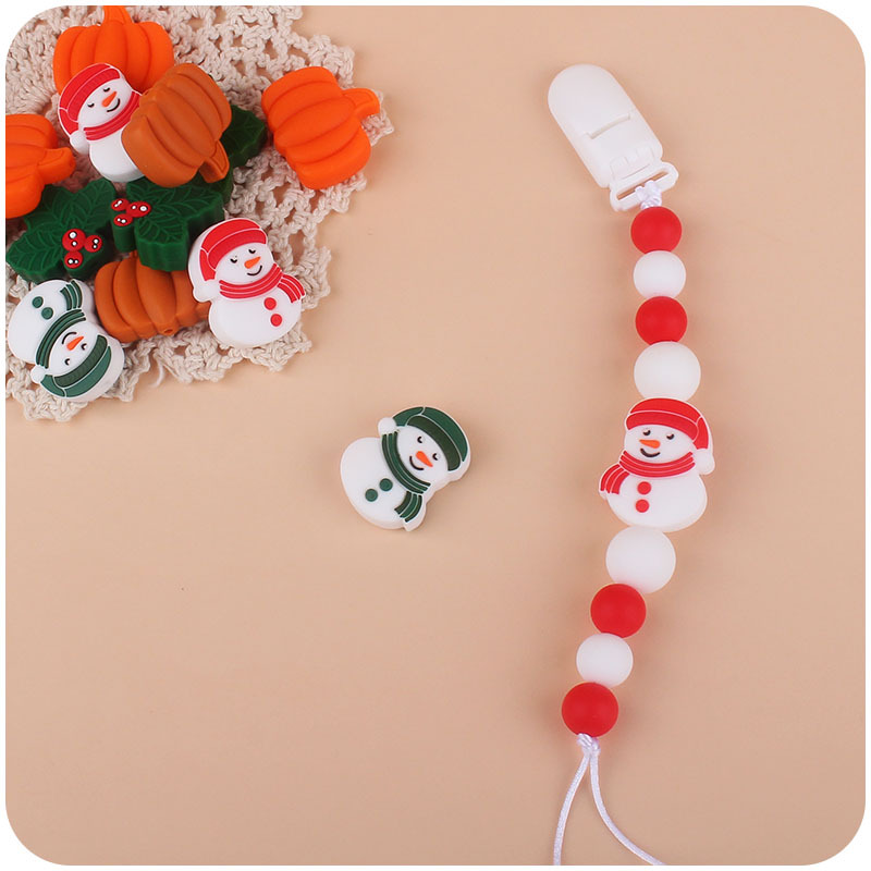 Bebé de Navidad serie de cuentas de silicona DIY creativo pezón anti-gota cadena bebé molar mordedor pulsera pequeños accesorios