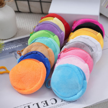 糖果色毛绒圆形零钱包迷你可爱钱包证件儿童简约小孩卡包硬币包