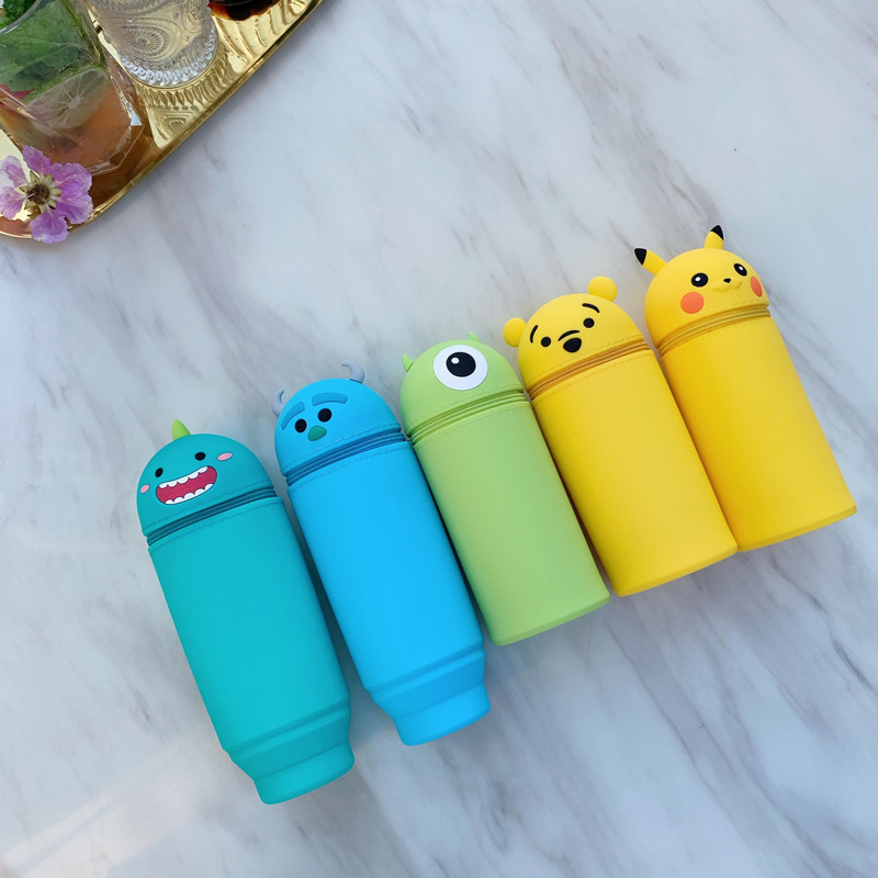 Silicone cartoon pens holder for students