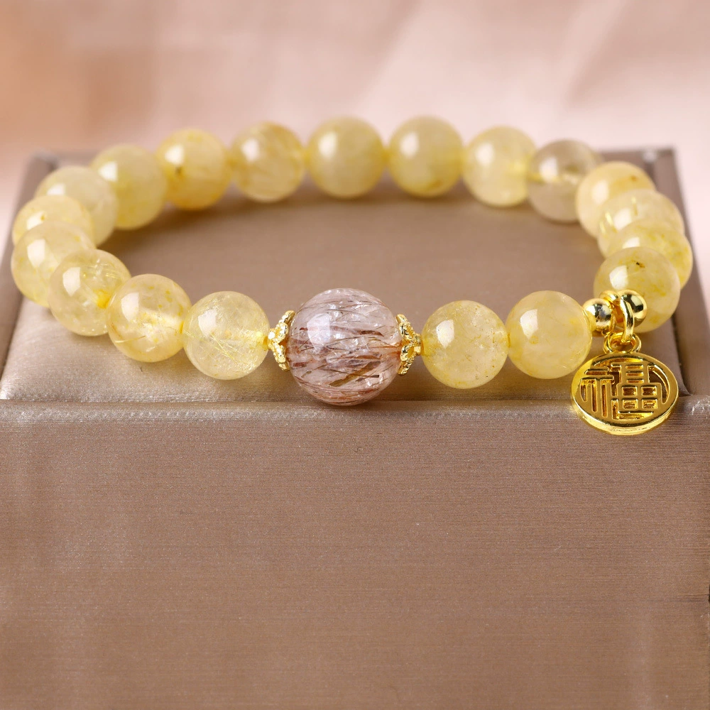 Браслет Fu с золотыми кристаллами для волос, черный супер золотой браслет для богатства и процветания, храм для защиты и удачи.