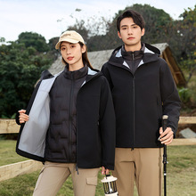 国标一级冲锋衣男女款两件套保暖耐刮硬壳热封压胶防水透气登山服