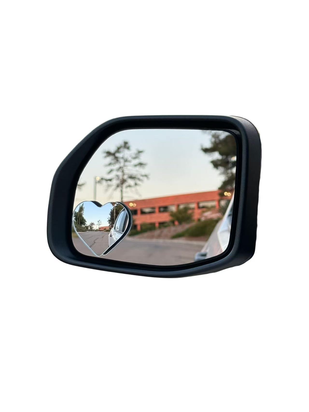 360 Degree New Car Rearview Mirror Heart-shaped Frameless Round Mirror