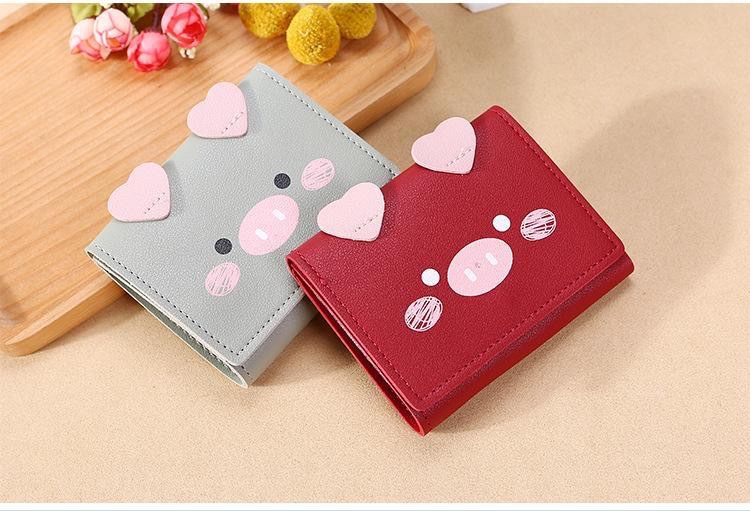 Cute Style Square Shape Women's Spring&summer Pu Leather Cartoon Cute Square Buckle Coin Purse