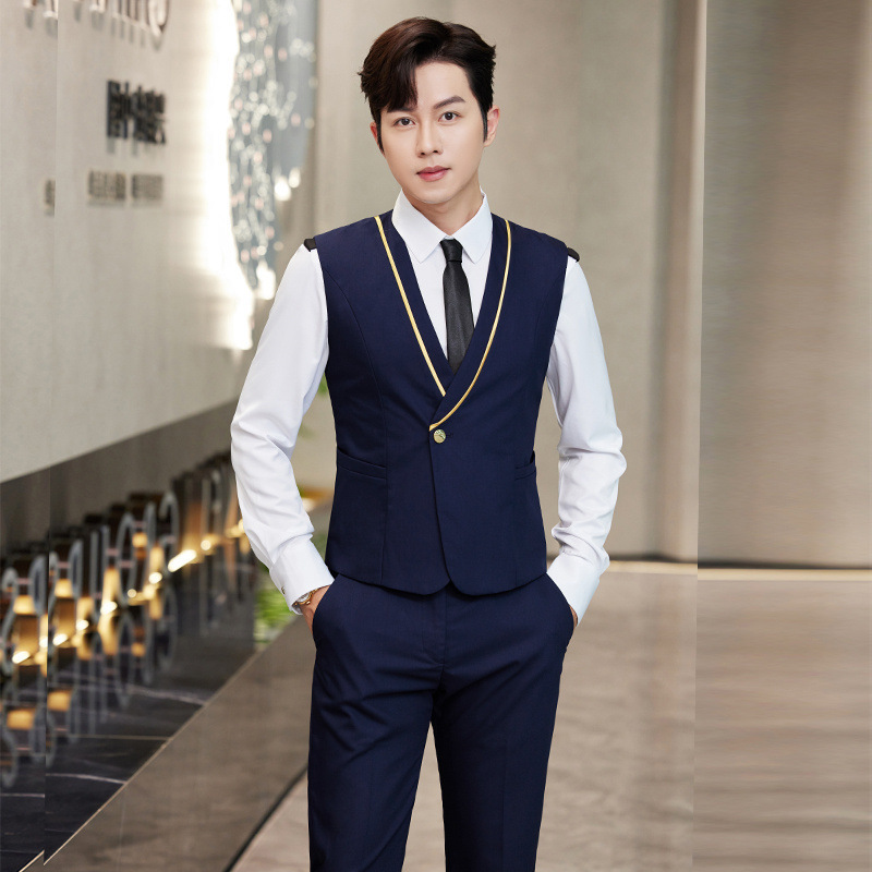 Autumn and winter men's and women's same high-speed rail crew work clothes professional vest shirt suit work clothes flight attendant uniform
