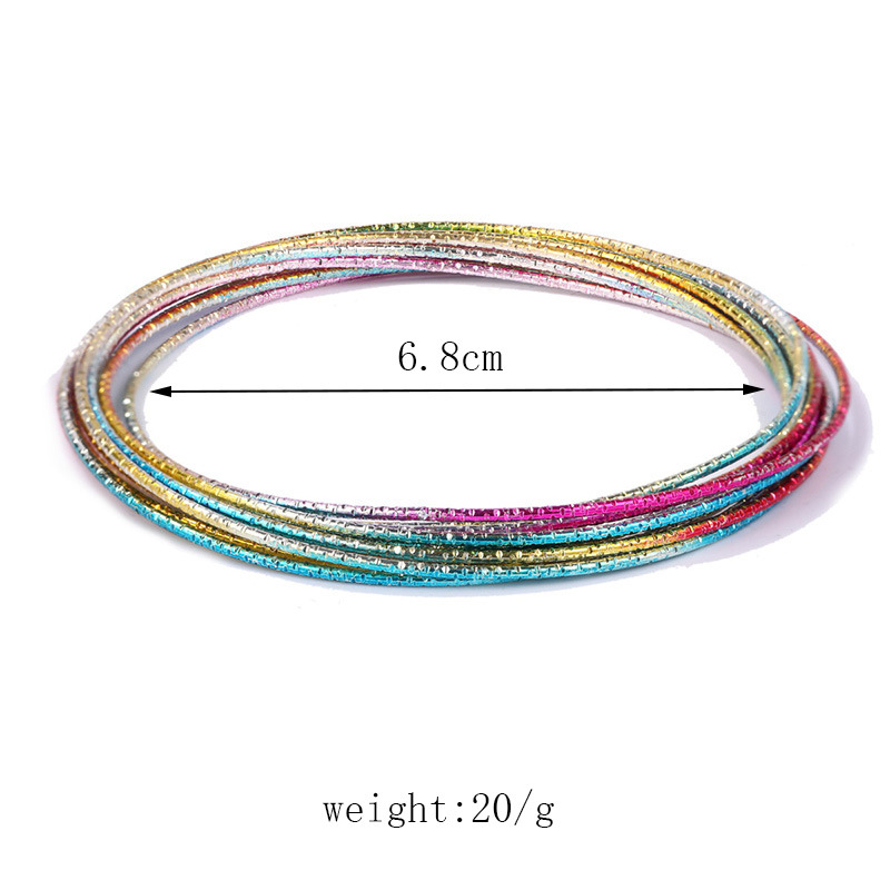 Simple Style Colorful Alloy Plating Bangle 1 Set display picture 1