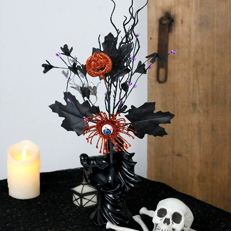 Кросс-бортовые Halloween декорации: хоррор, тыква, кленовые листья, глазные яблоки, цветы, ветви, домашняя вечеринка