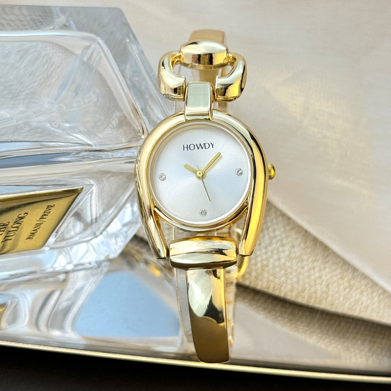 Stainless Steel Strap Material Watch Classification Vintage Style Classic Style Round Single Folding Buckle Quartz Watch Women's Watches
