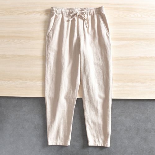 DuPont Technology Fabric! Natural Ramie! Summer Breathable Cotton-Linen Stretch Waist Straight Leg Casual Pants for Men