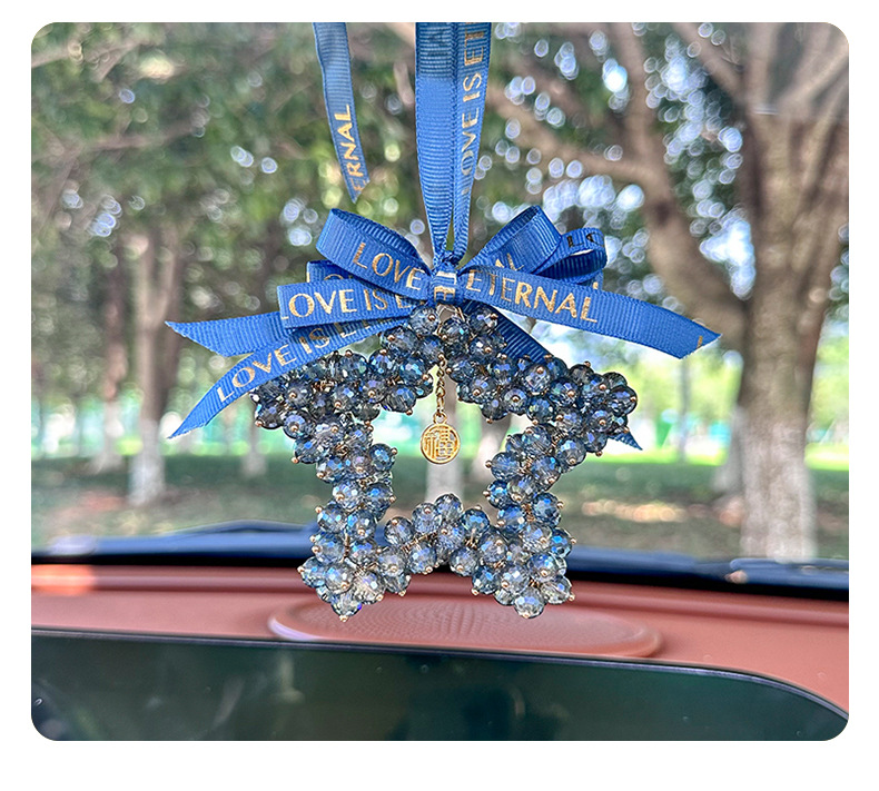 New car pendant Crystal five-pointed star Car Rearview mirror decoration car pendant creative decoration car pendant