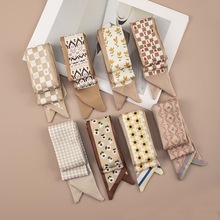 新款高颜值高级感丝带绑包丝巾绑马尾发带头绳飘带长条丝巾复古