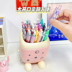 兒童筆筒時尚可愛擺件學生卡通簡約清新個性金錢豹桌面文具收納盒