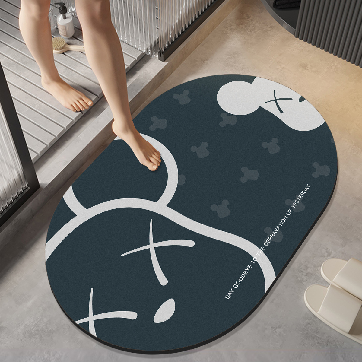 Luz de lujo alfombra de barro de diatomeas puerta de baño absorción de agua secado rápido anti-derrapante alfombra de inodoro