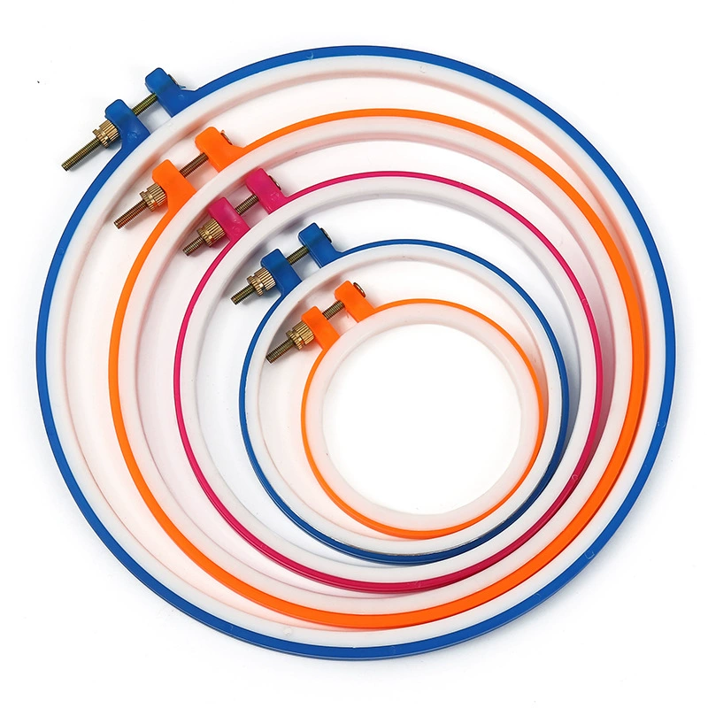 Цветная пластиковая рамка для вышивания крестиком, много размеров, ручная работа, инструменты для вышивания своими руками с карманом для карты, регулируемый натяжитель для вышивания