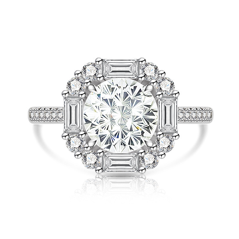 Gold Plated Fireworks Ring With Colored Gemstone And Diamond_voghion.com