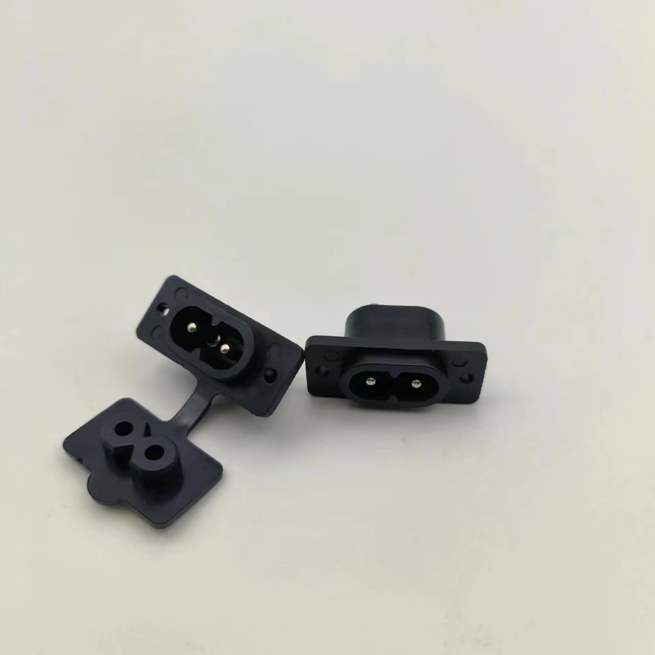 AC电源接口母座 两孔/三孔 直插弯插 小8字电源插座 卡扣式插座