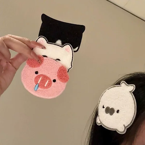 Cute cartoon animal hair stickers for girls, seamless forehead bangs stickers, hair tidying magic tape