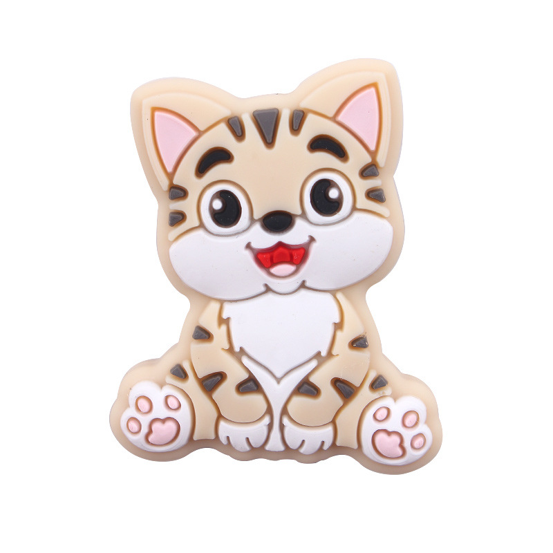 Nuevos artículos para bebés DIY animales de dibujos animados gatitos joyas de silicona pezón cadena de dientes molares accesorios de pulsera de diente