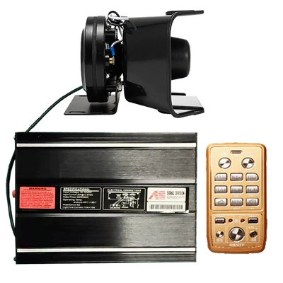 Wireless car siren and loudspeaker, 200W vehicle-mounted alarm with high-pitched horn, AS7200NG + Black Hawk speaker