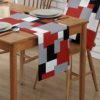 New geometric plaid linen table flag red black gray white grid table decoration table cushion table cloth cloth cushion cloth speed sales
