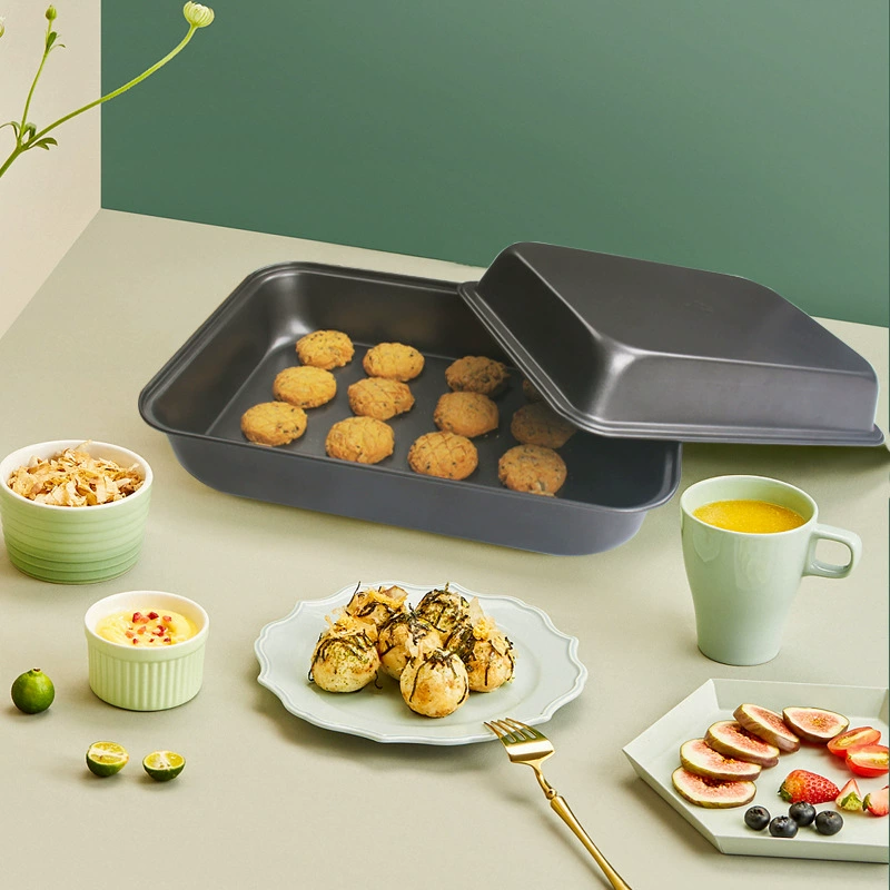 Rectangular cake baking dish barbecue dish, non -stick grilled chicken plate barbecue plate, home baking special large, medium and small available