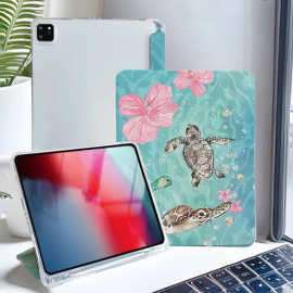 适用苹果ipad保护套防摔全包10代平板保护壳air4/5带笔槽创意动物