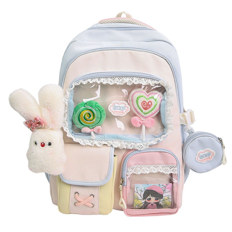 Mochila de estudiantes de alto valor facial, mochila de escuela secundaria, mochila multicapa, mochila de dolor dulce, mochila de ocio, mujer