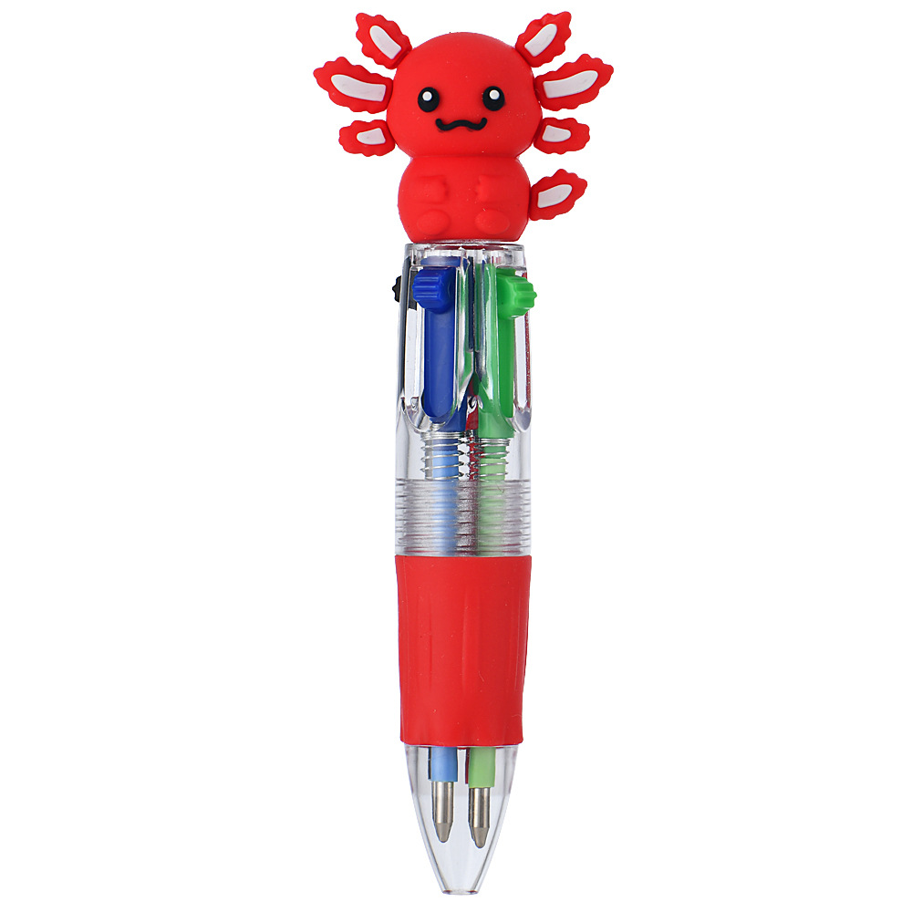 Transfronterizos lindos dibujos animados salamandra bolígrafo de cuatro colores mini bolígrafo de color bolígrafo de papelería regalo al por mayor