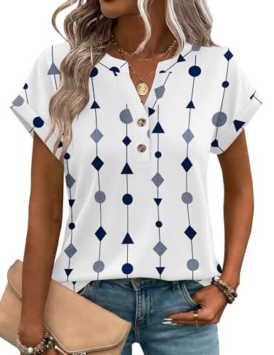 2026 Cross-Border Foreign Trade Independent Site Summer New Heart-Shaped Flower Print Versatile V-Neck_ecoleips.com