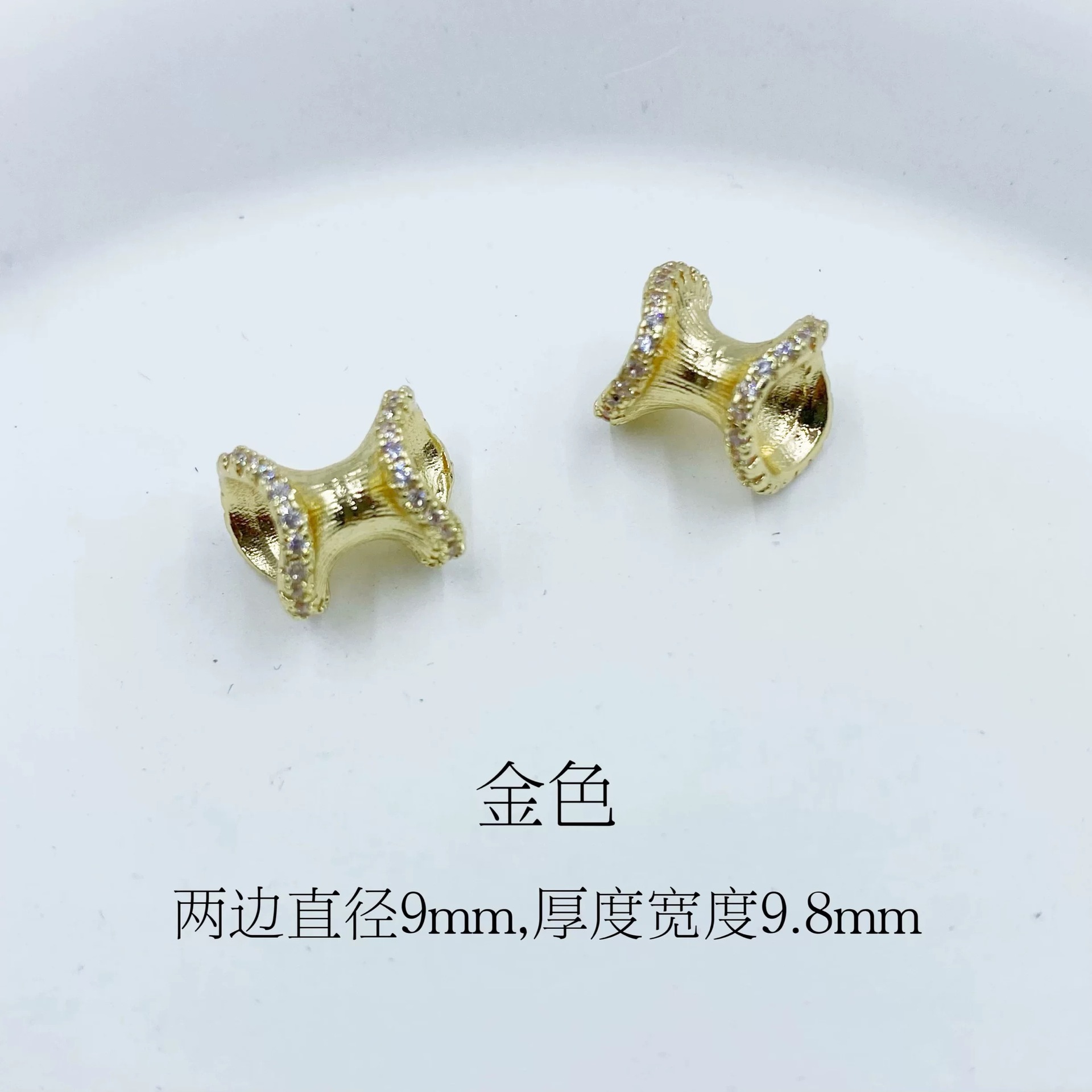 Color-Preserving Zircon Inlay Irregular Double-Headed Flower Bead Spacer Crystal DIY Handmade Bracelet Materials Accessories