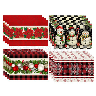 Cross-border New Popular Christmas Table Flag Home Decoration Restaurant Linen Digital Printing Table Mat Tablecloth