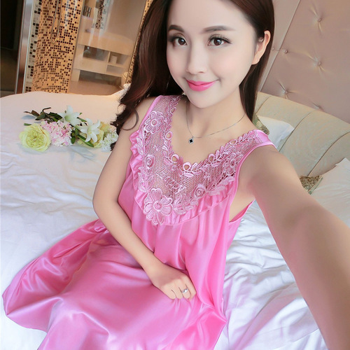 Summer New Chiffon Nightgown for Women Sexy Fashion Mid-Cup Sleeveless Backless Bodysuit with Lace Loose Homecoming Dress