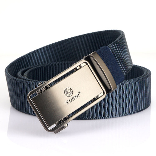 New belt men's toothless automatic buckle men's belt nylon canvas young people versatile casual pants belt men's trend