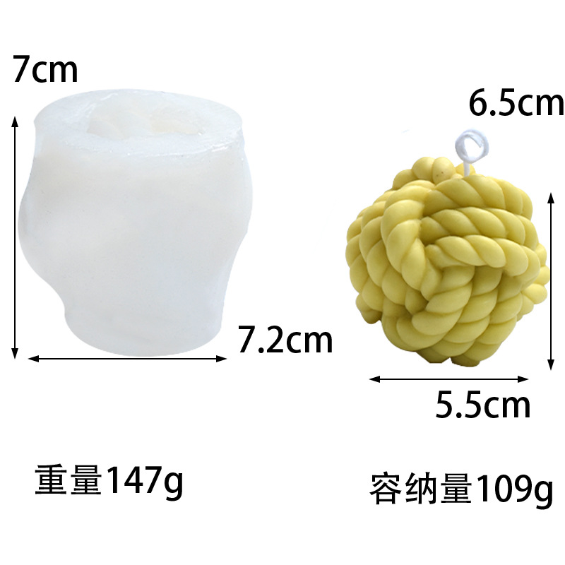 Transfronterizo ins Super caliente bola de lana nudo silicona vela molde yeso aromaterapia hecho a mano DIY fondant arcilla adornos