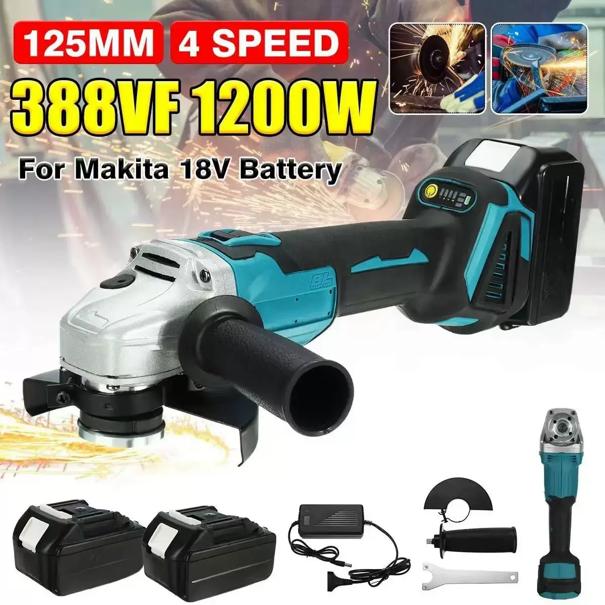 跨境无刷锂电角磨机无线打磨机多功能切割机抛光机充电磨光机手磨