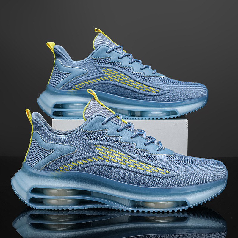 跨境批發新款夏季男鞋飛織透氣運動鞋潮流學生鞋厚底增高休閒跑鞋