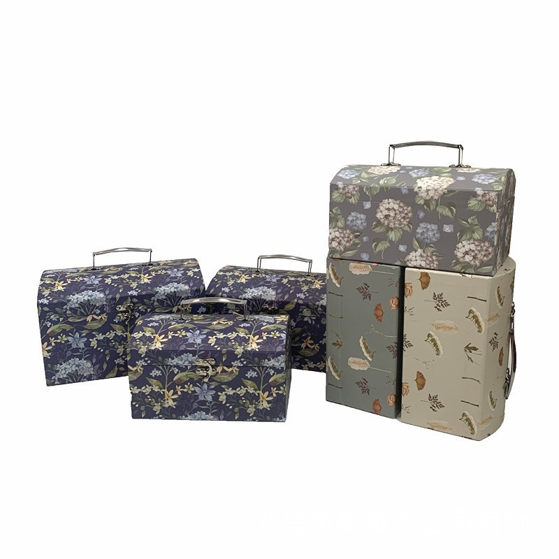 新款复古海盗箱三件套鲜花礼盒花盒手提箱喜糖伴手礼物包装盒现货