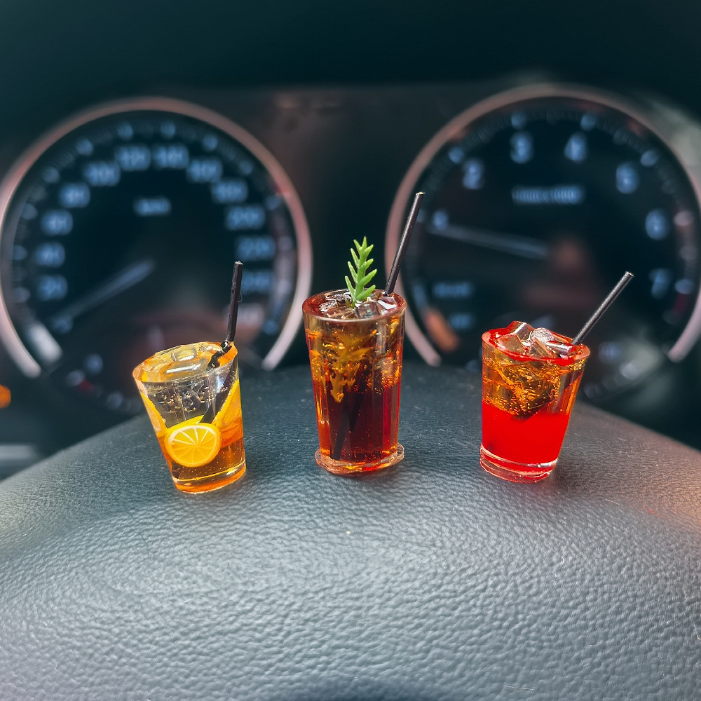 Adornos de coche de la serie de café americano, decoración de la pantalla de la consola central del coche, suministros de coche, mini adornos pequeños