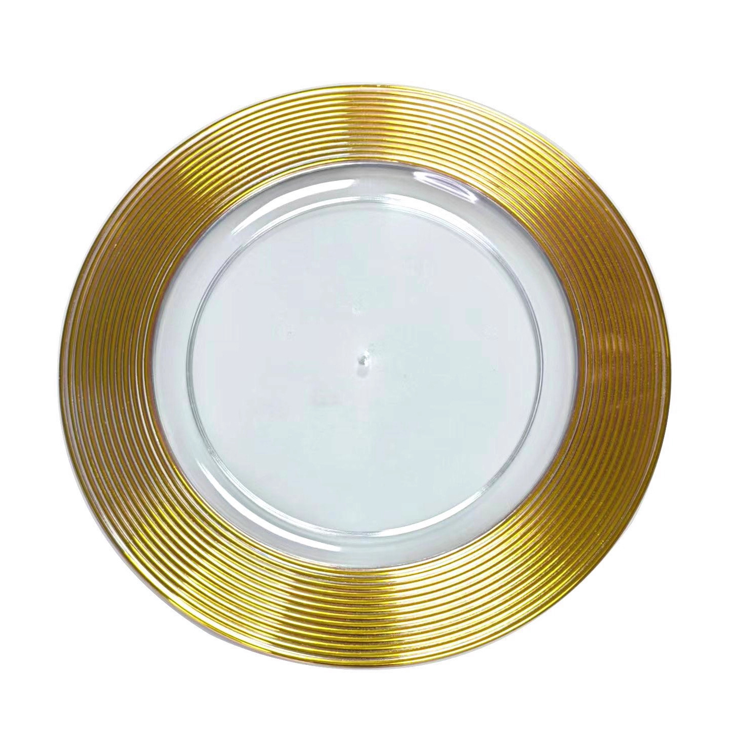 Ventas calientes transfronterizas placas de carga europeas fiesta banquete de boda restaurante occidental alta transparencia decoración placas de trabajo