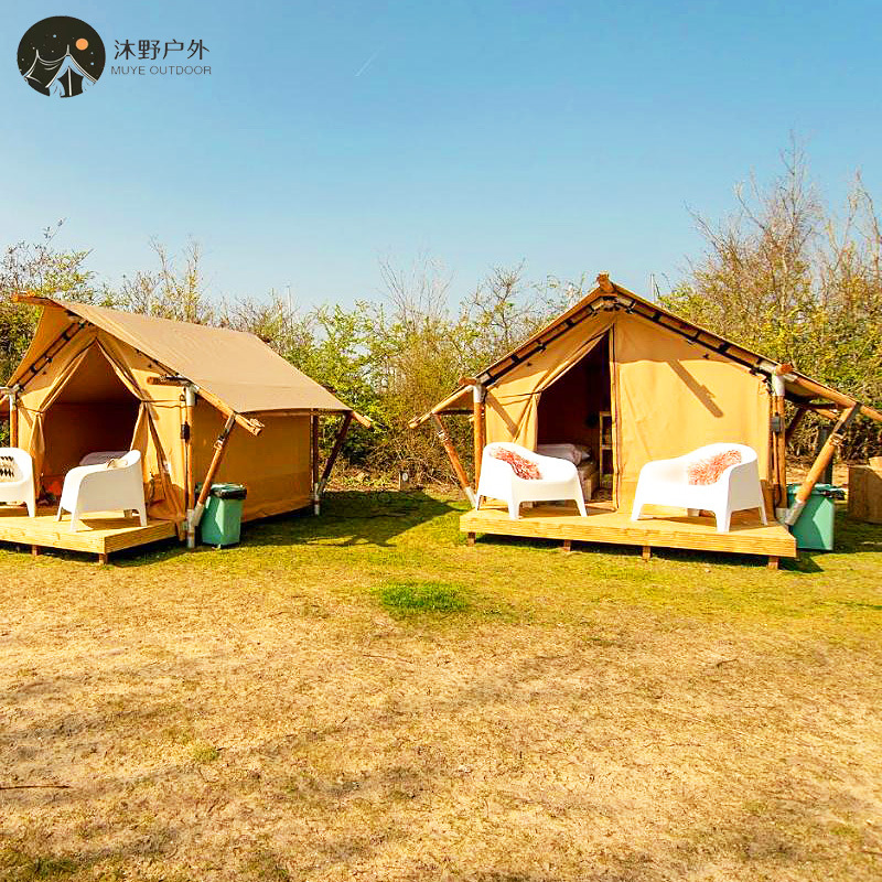 Fujian campamento al aire libre estructura de madera carpa espiga Parque Ecológico Scenic Spot B & B Luz de lujo camping tienda de hotel fabricante