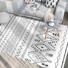 网红大面积灰毯北欧ins地毯客厅波西米亚风沙发床边地垫卧室毛绒