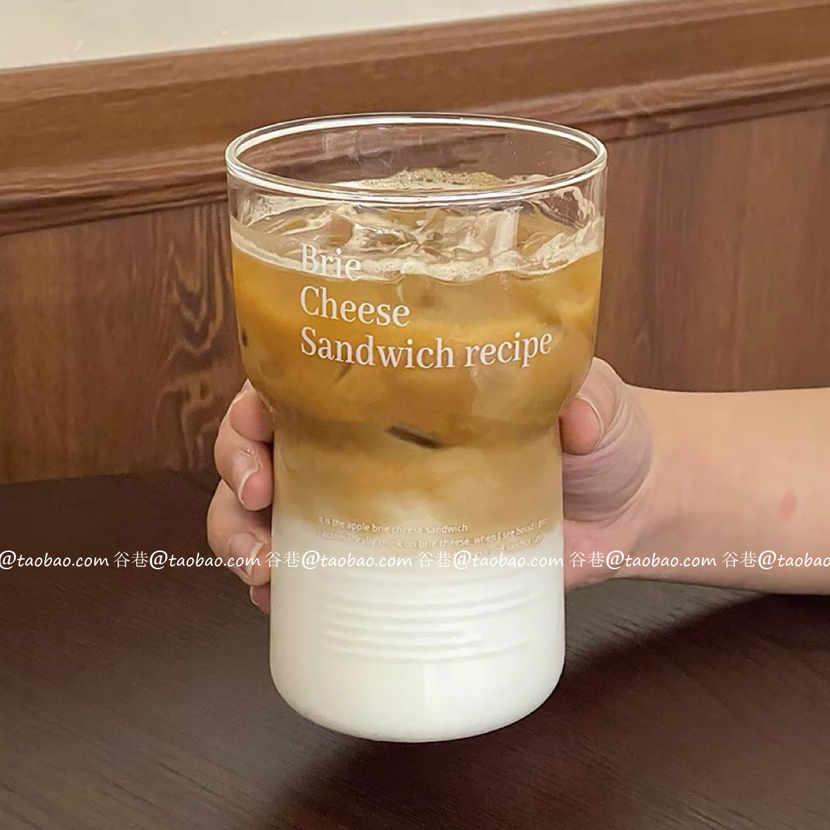 Ins simple taza de vidrio coreana logotipo de letras resistente al calor taza de café fría taza de desayuno de vidrio taza de jugo de bebida