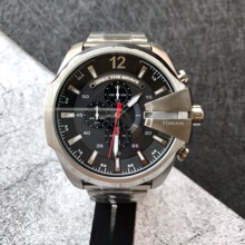 跨境外贸迪赛卡潮流时尚偏光大表盘多功能计时钢带石英男表DZ4318