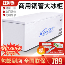 冰柜商用大容量冰箱家用冷藏保鲜冷冻两用铜管卧式冷柜单双温雪柜