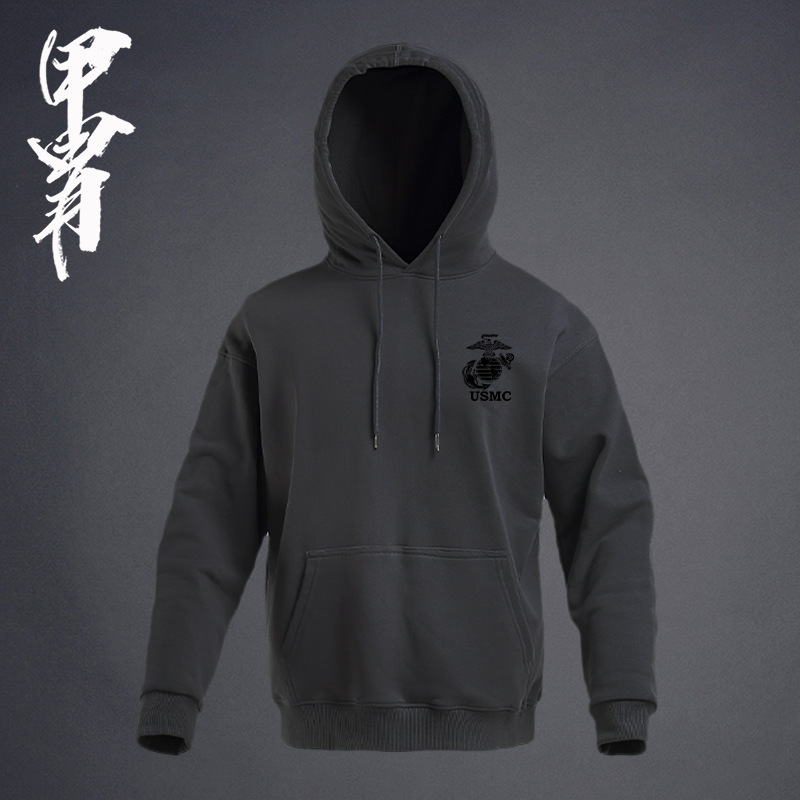 New American Marun badge USMC hooded sweater military fans tactical style