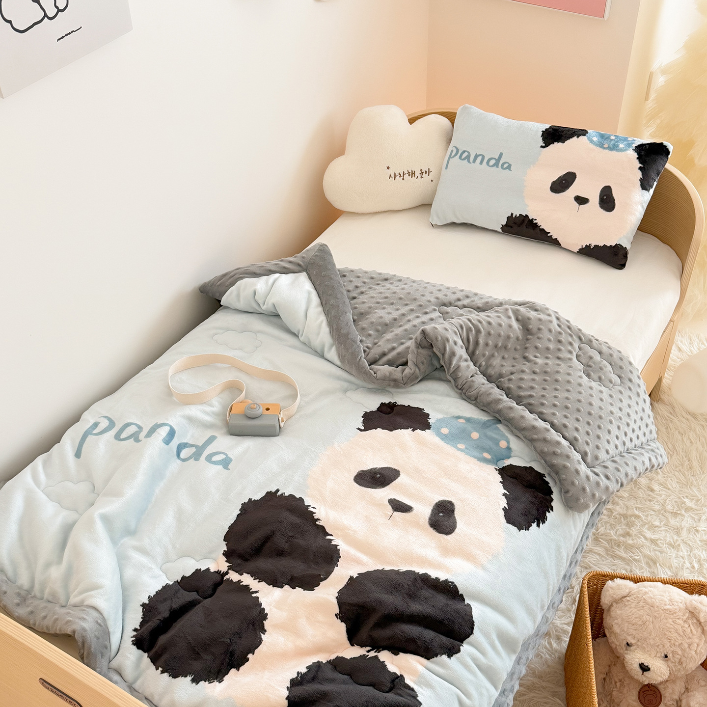 Cartoon Milk Velvet Bean Quilt Bean Pillow Warm Velvet Winter Quilt Spring & Fall Quilt Kidsren's Bean Pillow Bean Pillow Core