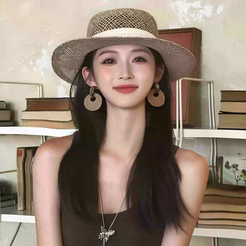 波西米亚风竹藤草编耳环女轻奢高级感耳钉度假风耳饰圈圈耳圈耳坠|undefined