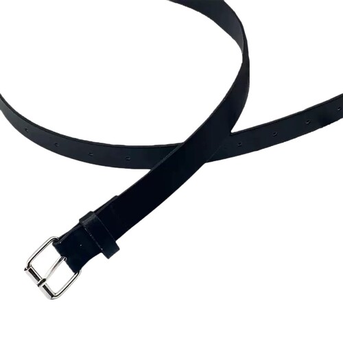 Classic 2.3cm Pin-Back Buckle Small Leather Belt for Kids' Clothing—PU Faux Leather Design, Perfect Match for Denim Jeans